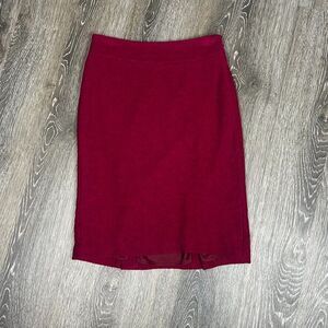 Banana Republic Wool Blend Dark Maroon Straight/Pencil Skirt Size 0